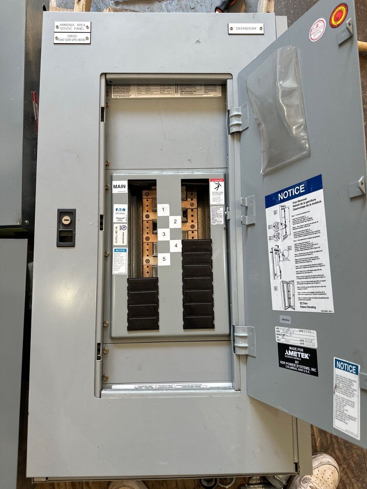 Eaton PRL2A Panelboard 100A 125VDC 1PH 2W 18 Circuit Indoor Encl MCB EZB2036R P529 Used