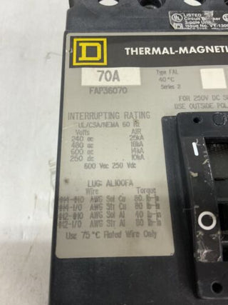 Square D FAP36070 Used