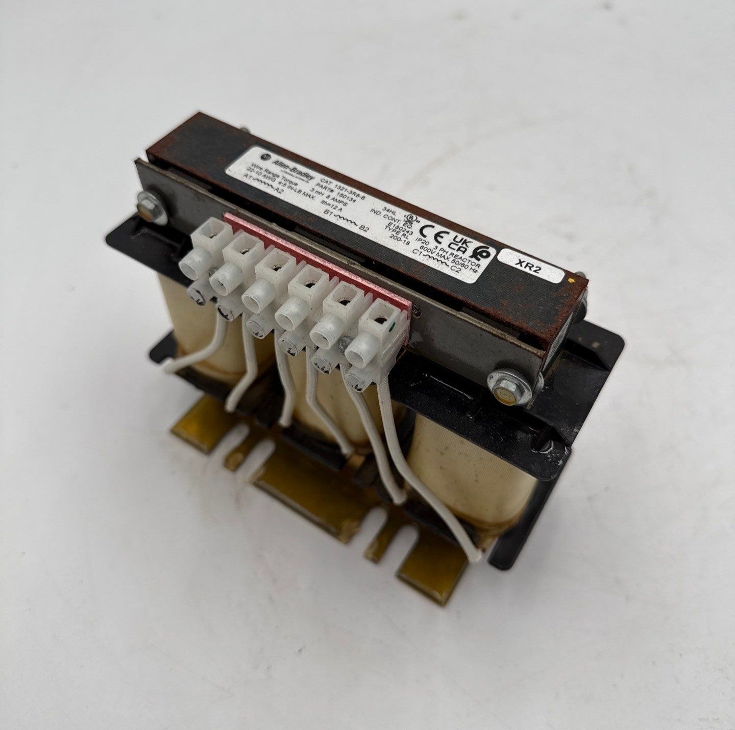 Allen Bradley 1321-3R8-B Line Reactor 3PH 3mH 8A 600V IP20 Open Type Used