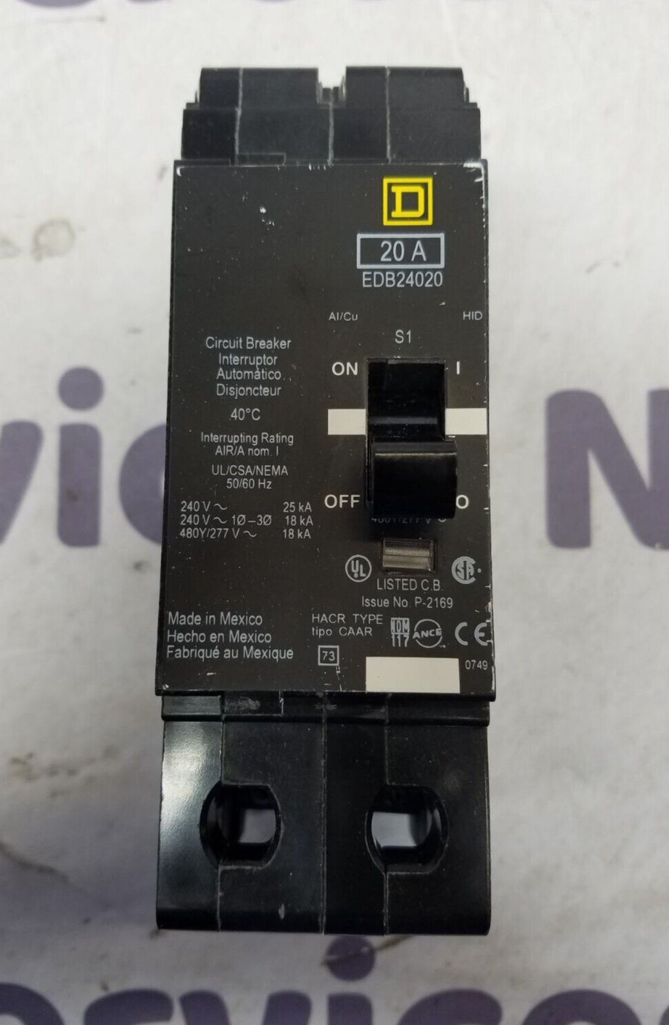 Square D EDB24020 Used