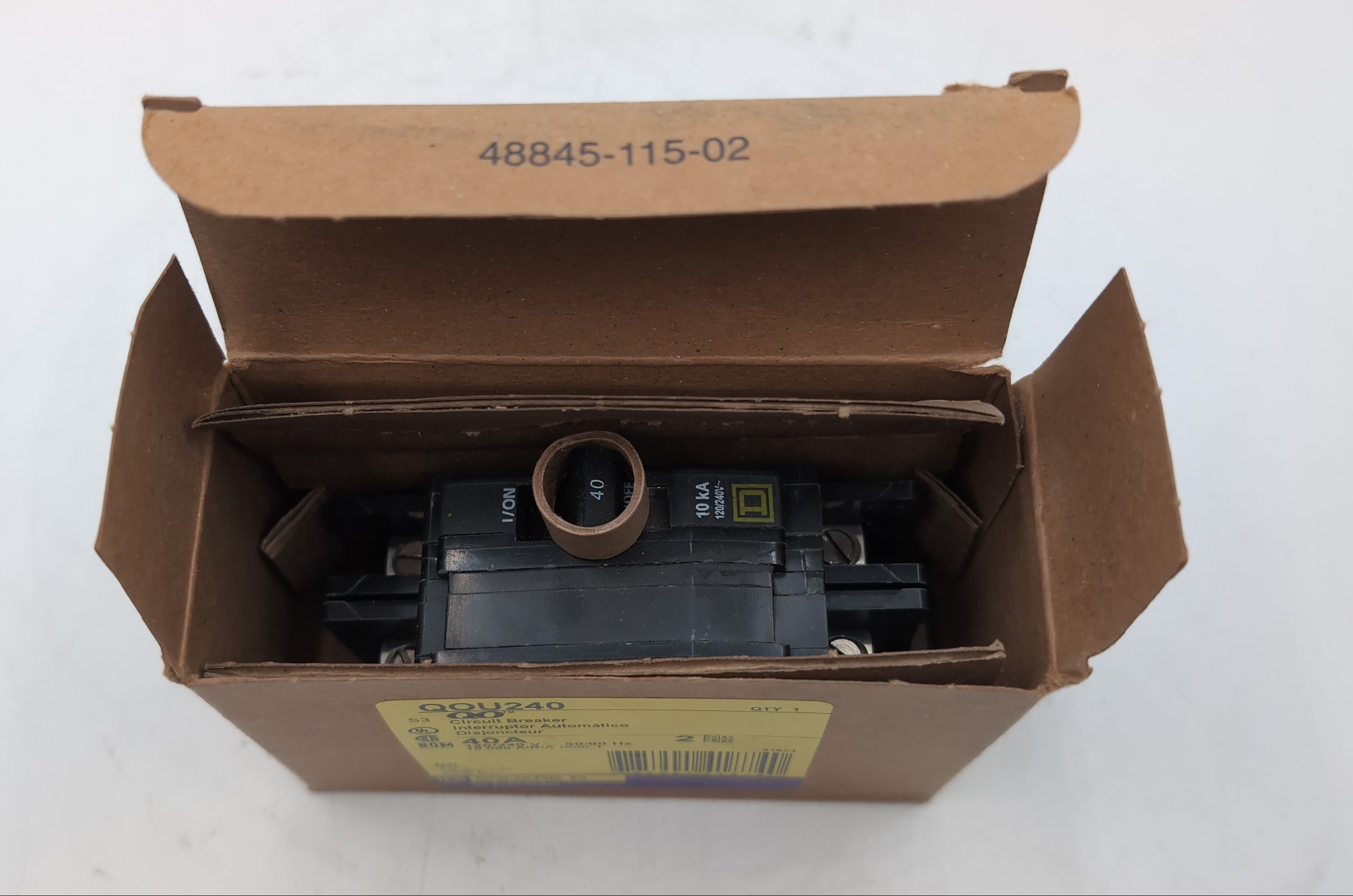 Square D QOU240 Miniature Circuit Breaker 40 Amp 2-Pole 120/240V Unit Mount New New