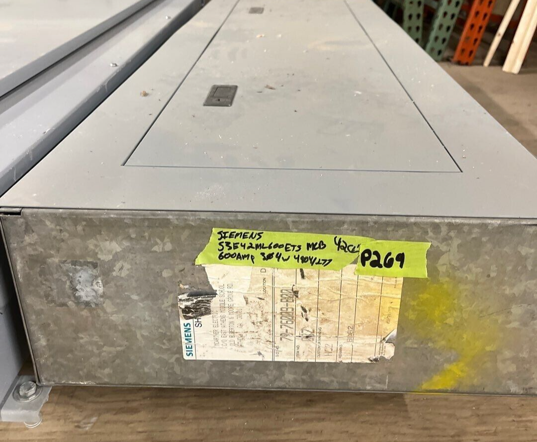 Siemens S3E42ML600ETS S3 Panelboard 600A 3PH 4W 480Y/277V MLO With 225A Subfeed P269 Used