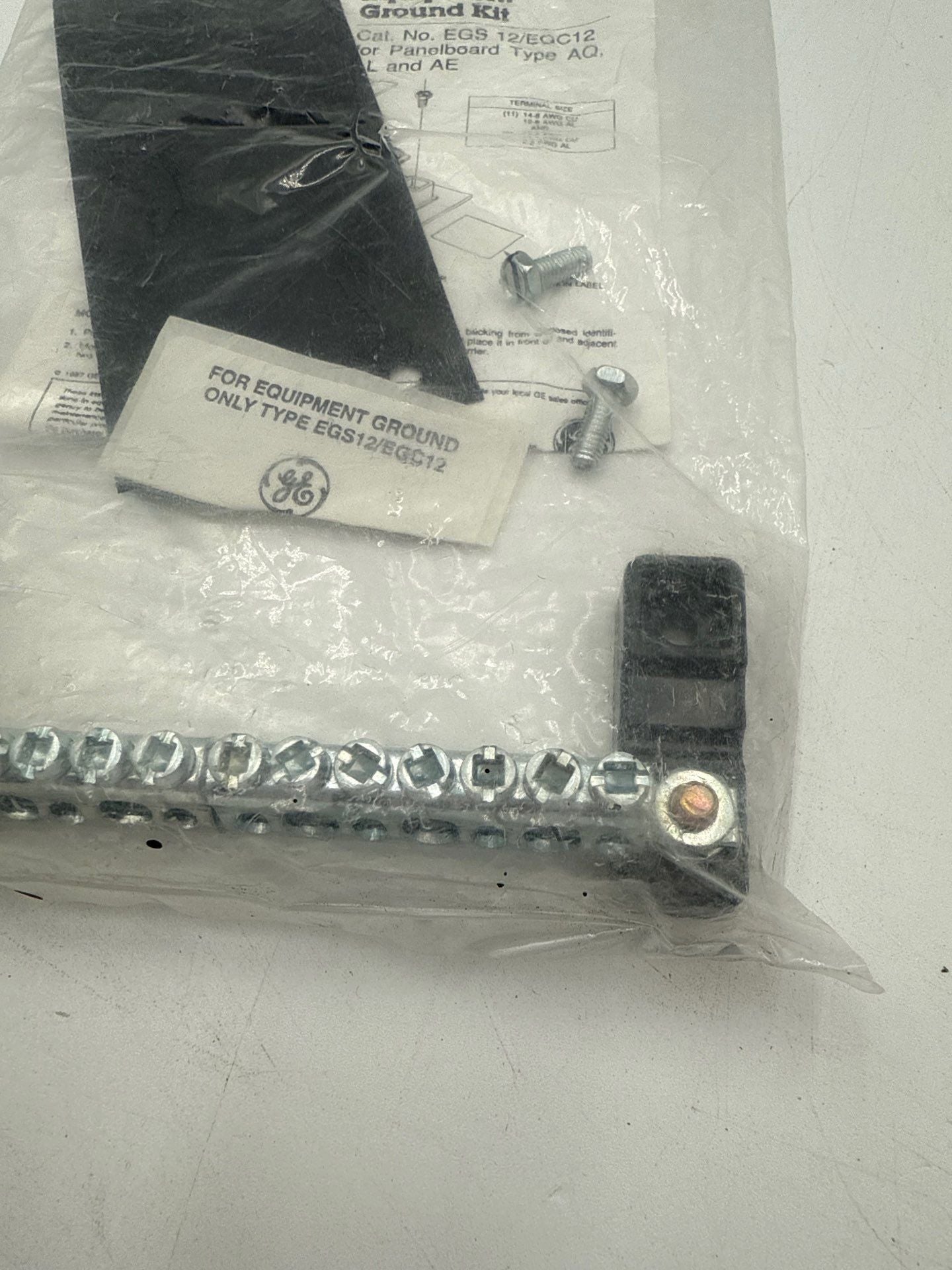 GE EGS 12/EGC12 Insulated Ground For Panelboard Type AQ AL and AE New