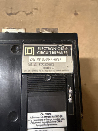 Square D PXF362500GZ Circuit Breaker 2500A 3P 600V Electronic Trip 2500 Amp Used
