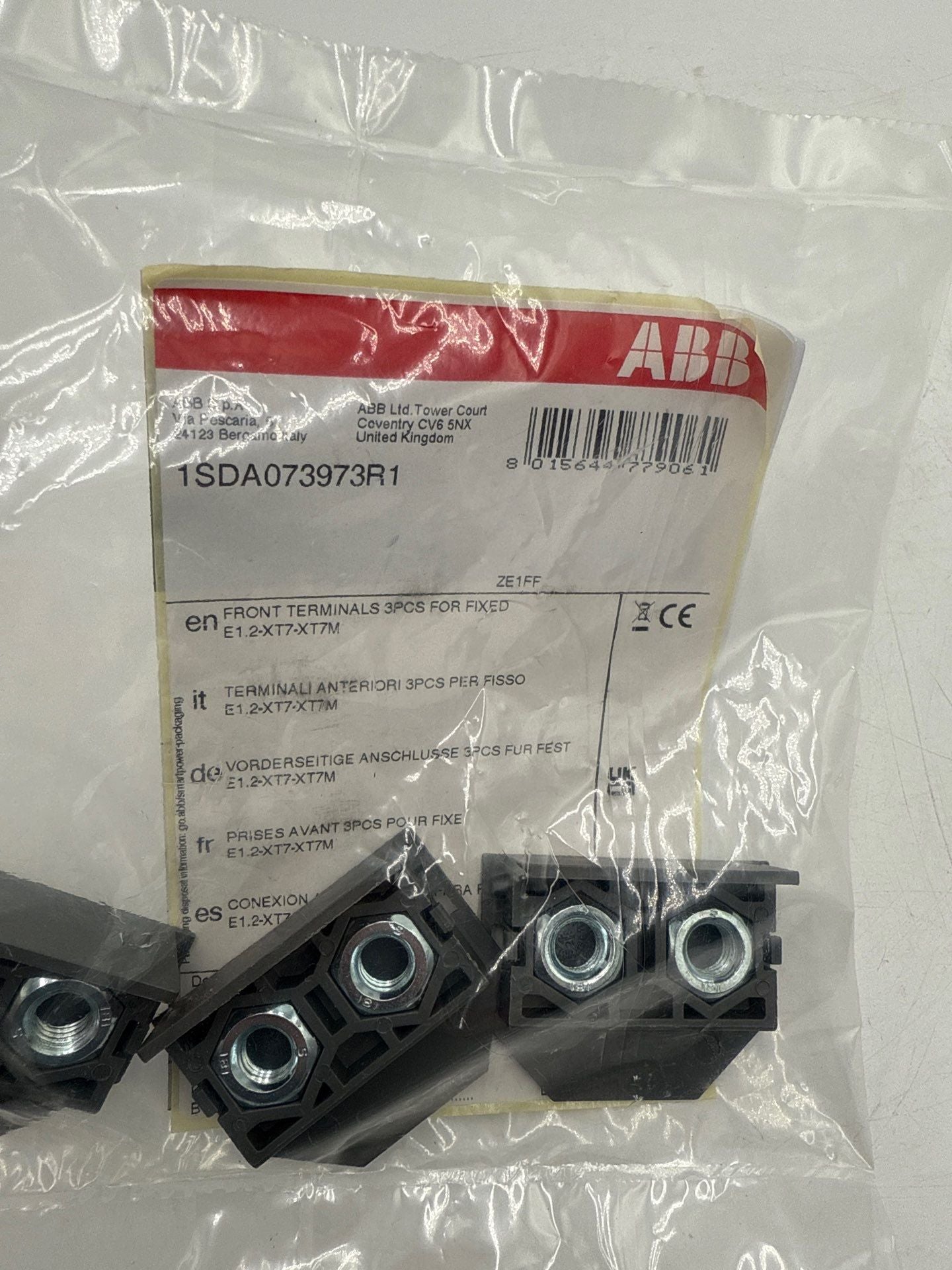 ABB 1SDA073973R1 Front Terminals 3PC For Fixed Circuit Breaker XT7 XT7M New