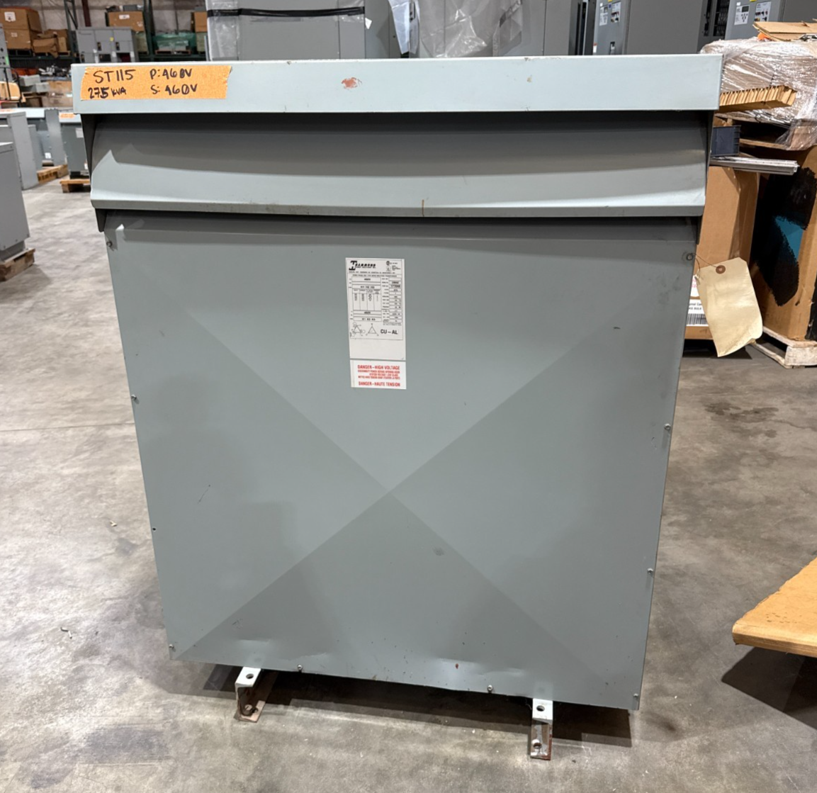 275KVA Hammond 177090 Transformer Pri 460V Sec 460V 3PH 3R Encl Outdoor Used