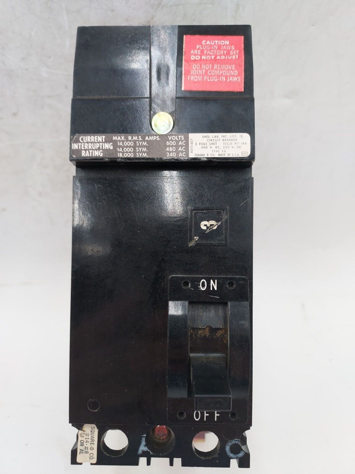 Square D FA26030AC Used