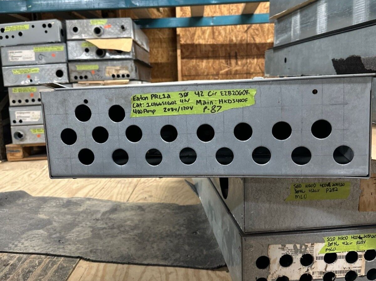 Eaton PRL1A Pow-R-Line Panelboard 400A 208Y/120V 3PH 4W MCB Indoor Encl 42 Cir P087 New