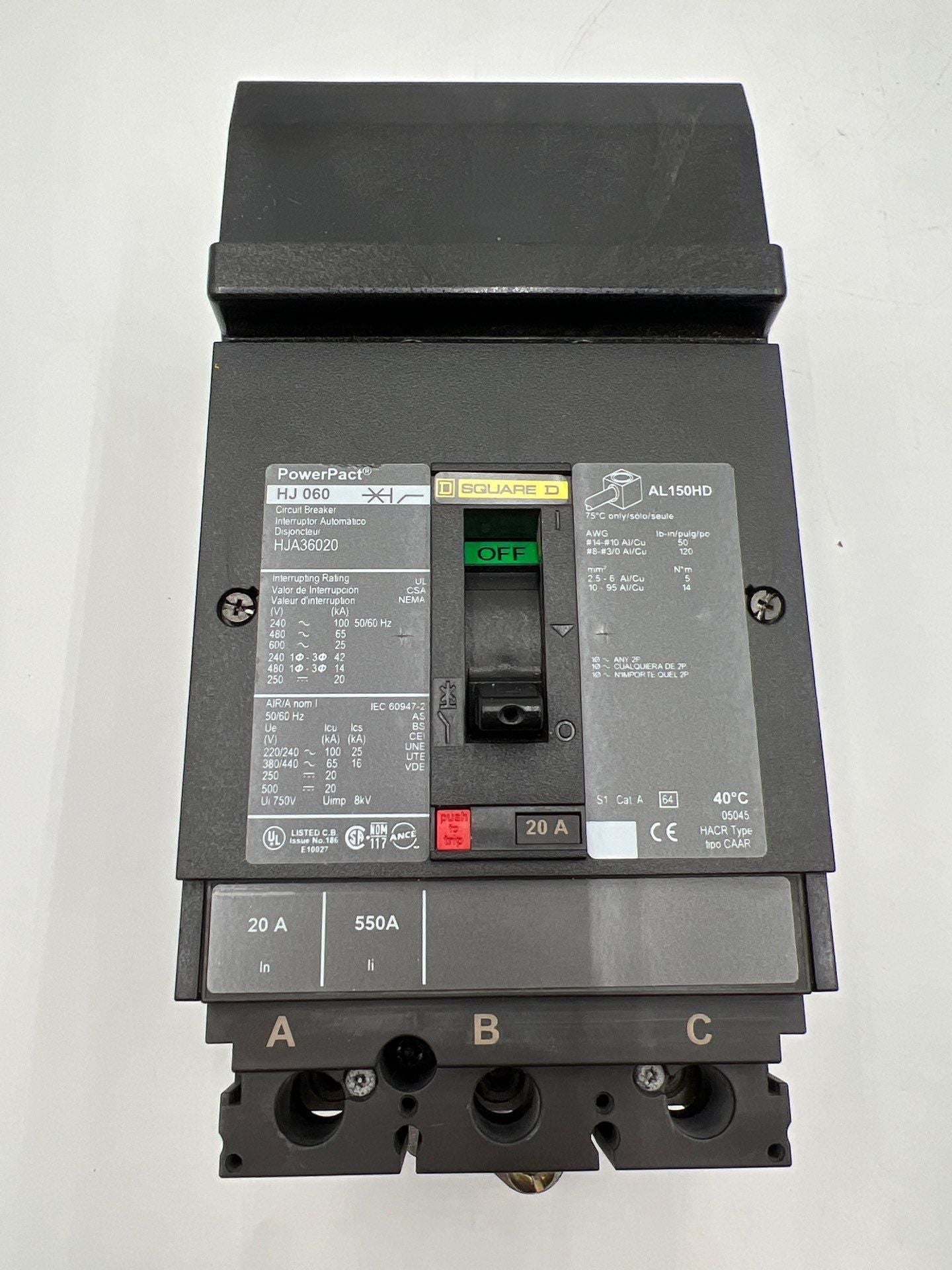 Square D HJA36020 Used