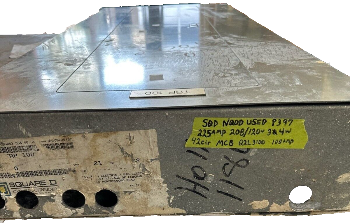Square D NQOD442M225 NQOD Panelboard 225A 208Y/120V 3PH 4W Main MCB Q2L3100 P397 Used