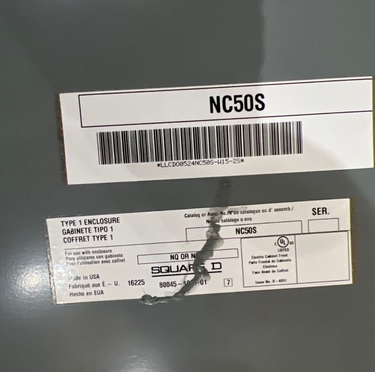 Square D NQOD442L2C Panelboard 225A 240V 3PH 4W 42 Cir Indoor Encl MCB QBL32200 P634 Used