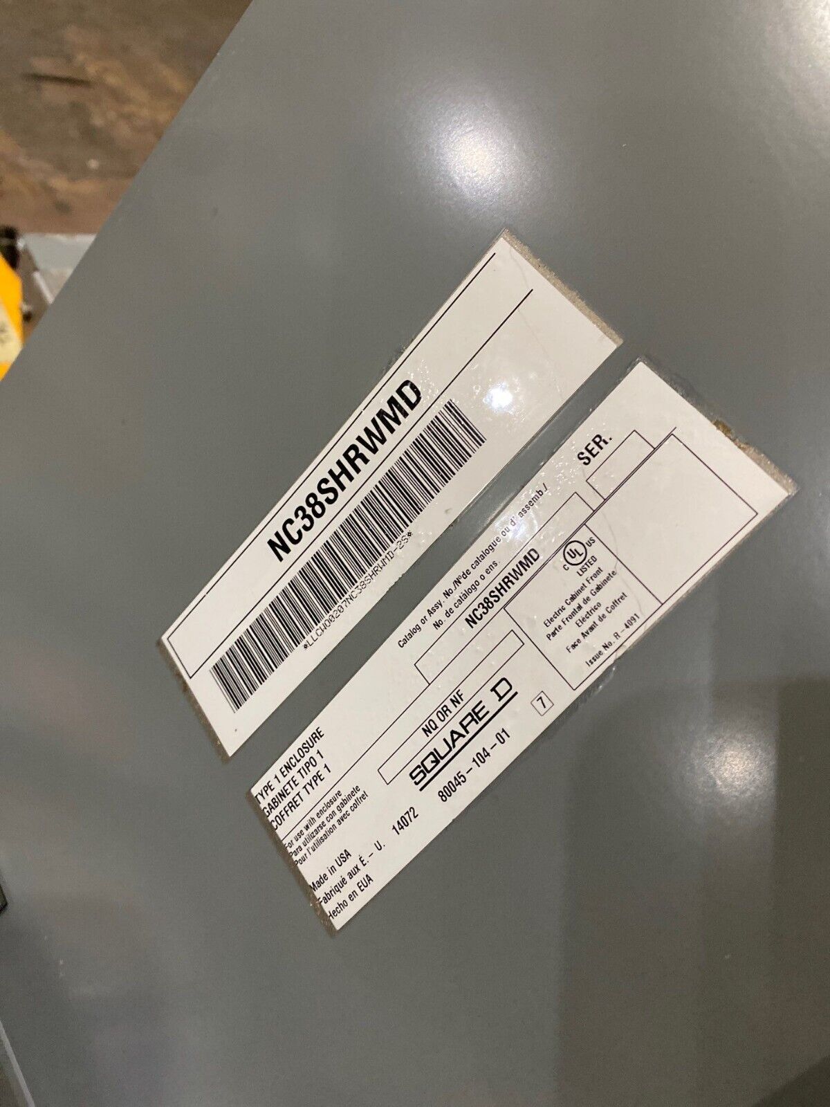 Square D NF Panelboard 125A 480Y/277V 3PH 4W 42 Cir Indoor Encl MLO 125 Amp MH38 P645 Used