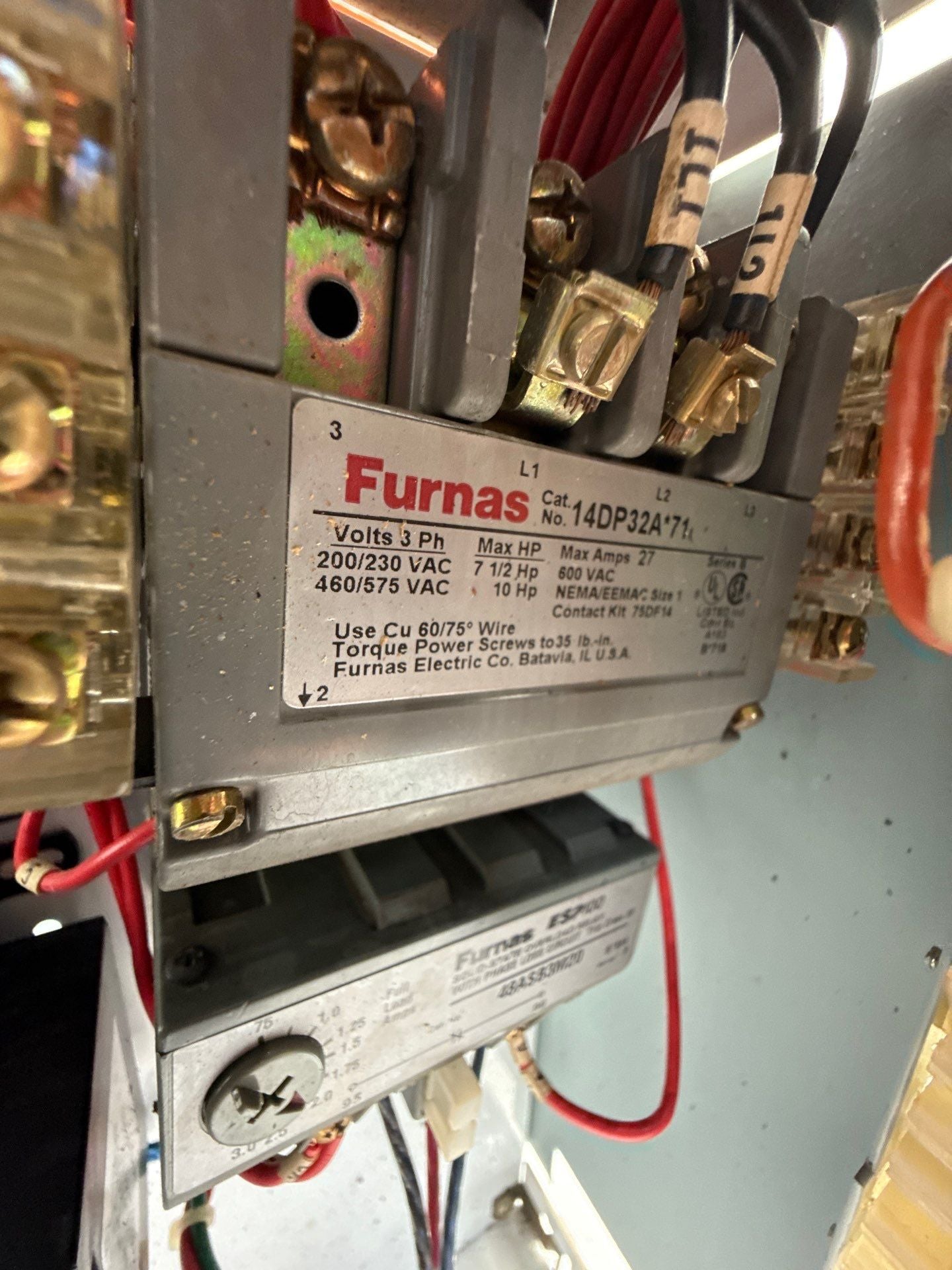 Siemens Model 95+ 18" 2A Combo MCC Bucket Size 1 14DP32A71 Starter ED63A002 Used