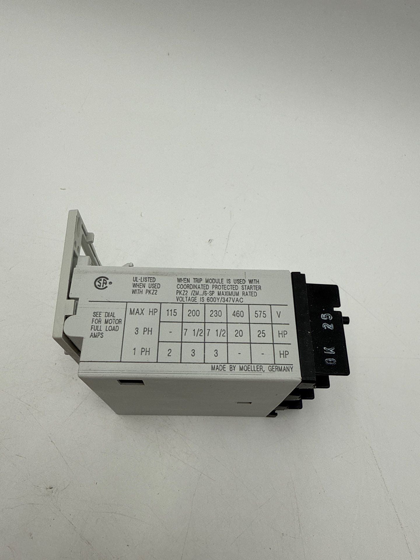 Eaton ZM-25-PKZ2 Motor Protection Trip Block 16-25A 200-350A Adj Mag Trip New