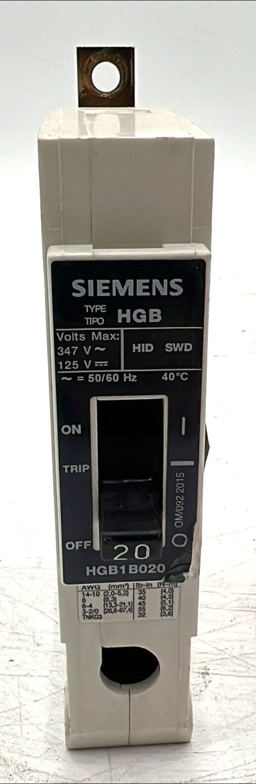 Siemens HGB1B020 Used