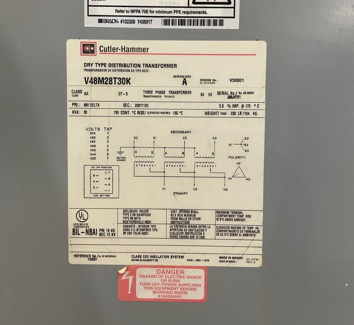Cutler-Hammer V48M28T30K Used