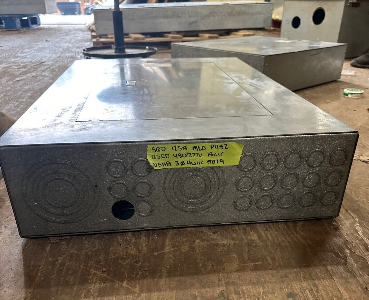 Square D NEHB Panelboard 125A 480Y/277V 3PH 4W Indoor Encl 18 Cir MLO Main Lug P482 Used