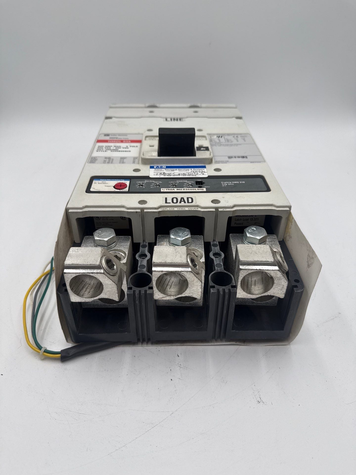 Eaton HMDL3800 Circuit Breaker 800A 3P 600V HMDL 65k 800 Amp 3 Pole LSIG Used