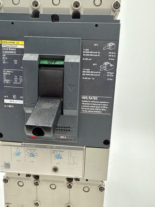 Square D DJM32400E20 Circuit Breaker 400A 3P 240V PowerPact 400 Amp 3 Pole Used