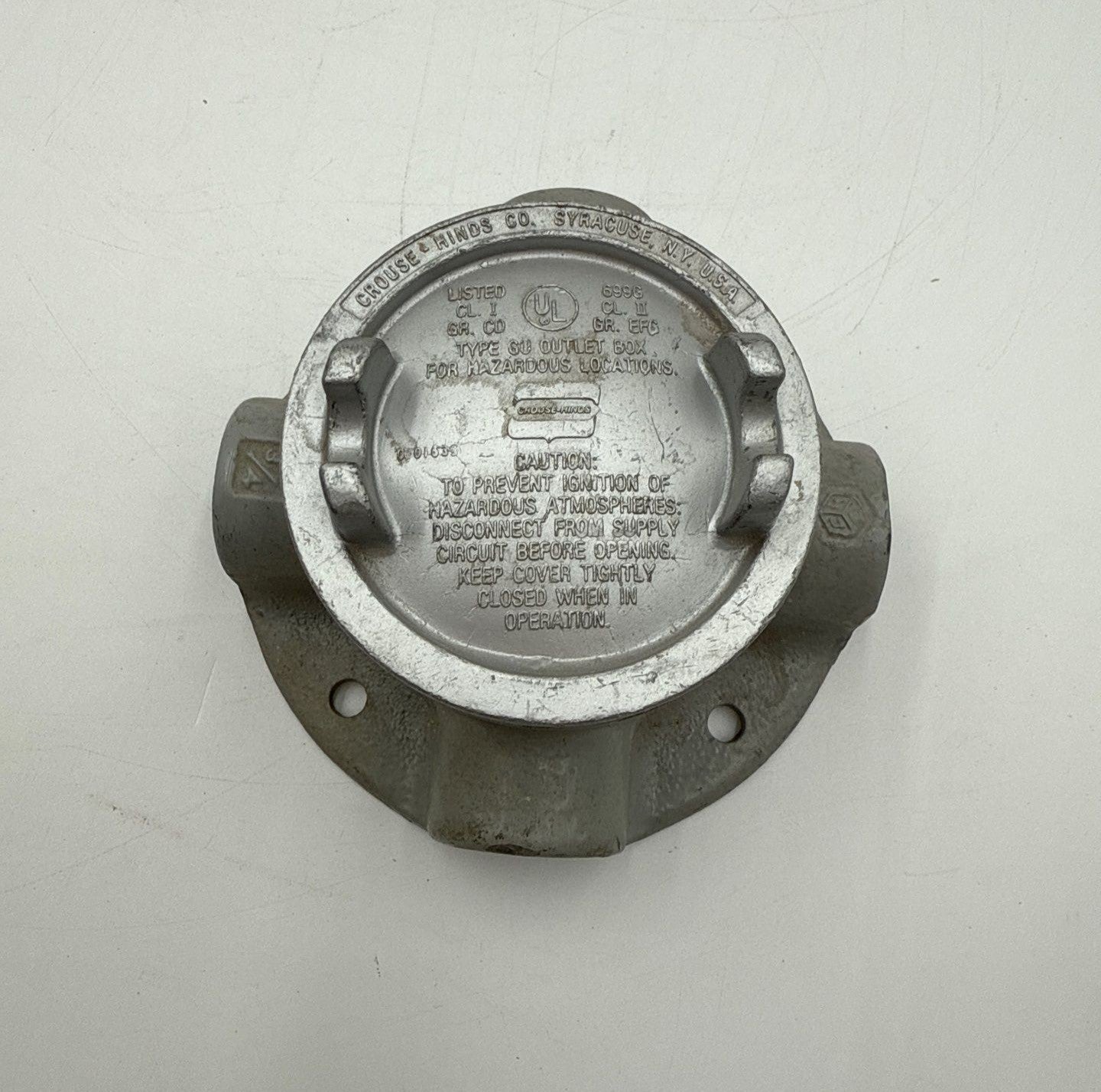 Crouse-Hinds GU 3/4" Outlet Box For Hazardoous Locations New