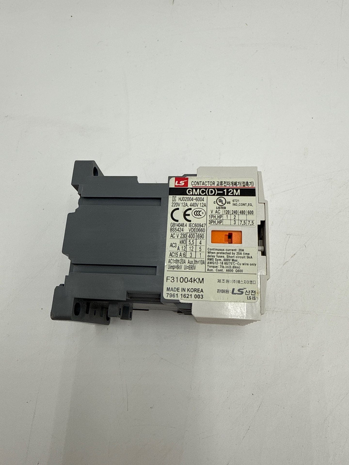LS Electric GMD-12M Mini Contactor 12A 3P 600V 7.5HP Coil 24VDC New