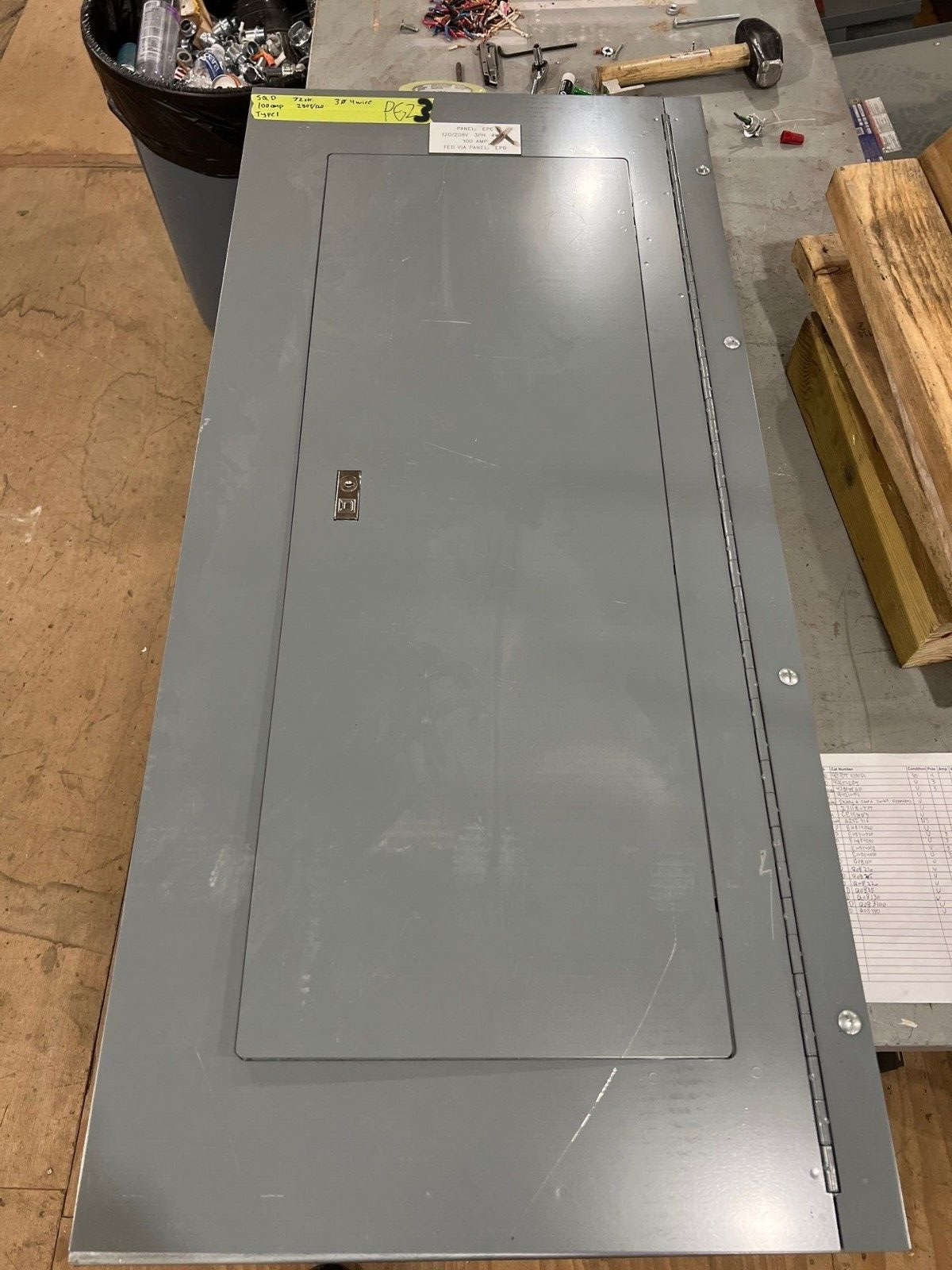 Square D NQ Panelboard 100A 208Y/120V 3PH 4W Indoor Encl 72 Circuit MLO MH44BE P623 Used