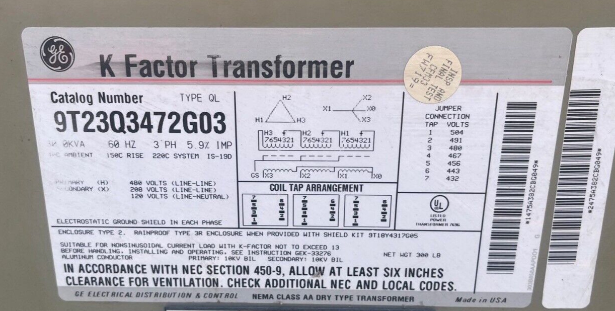 Sola/Hevi-Duty 9T23Q3472G03 Used
