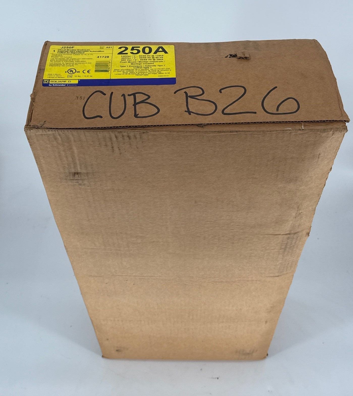 Square D J250F Circuit Breaker Enclosure 250A 600V Flush Mount Type 1 Encl New