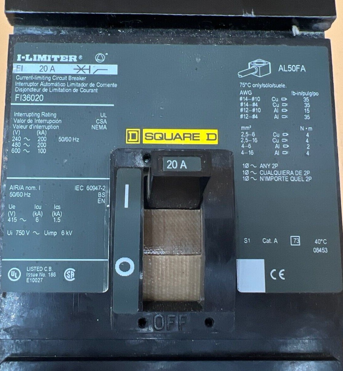 Square D FI36020 Used