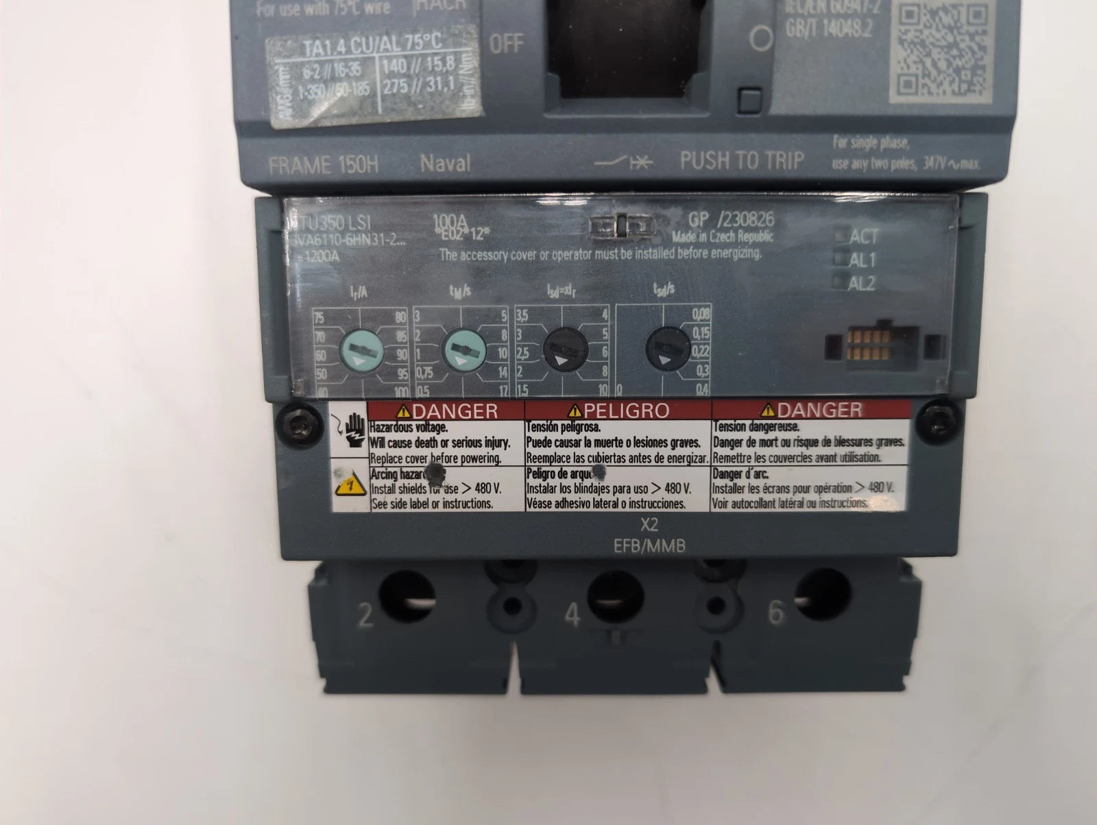 Siemens 3VA6110-6HN31-0AA0 Circuit Breaker 100A 3P 600V 3PH LSI Trip 100 Amp NEW New