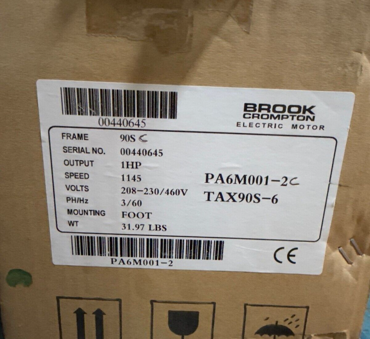 Brook Crompton PA6M001-2C New
