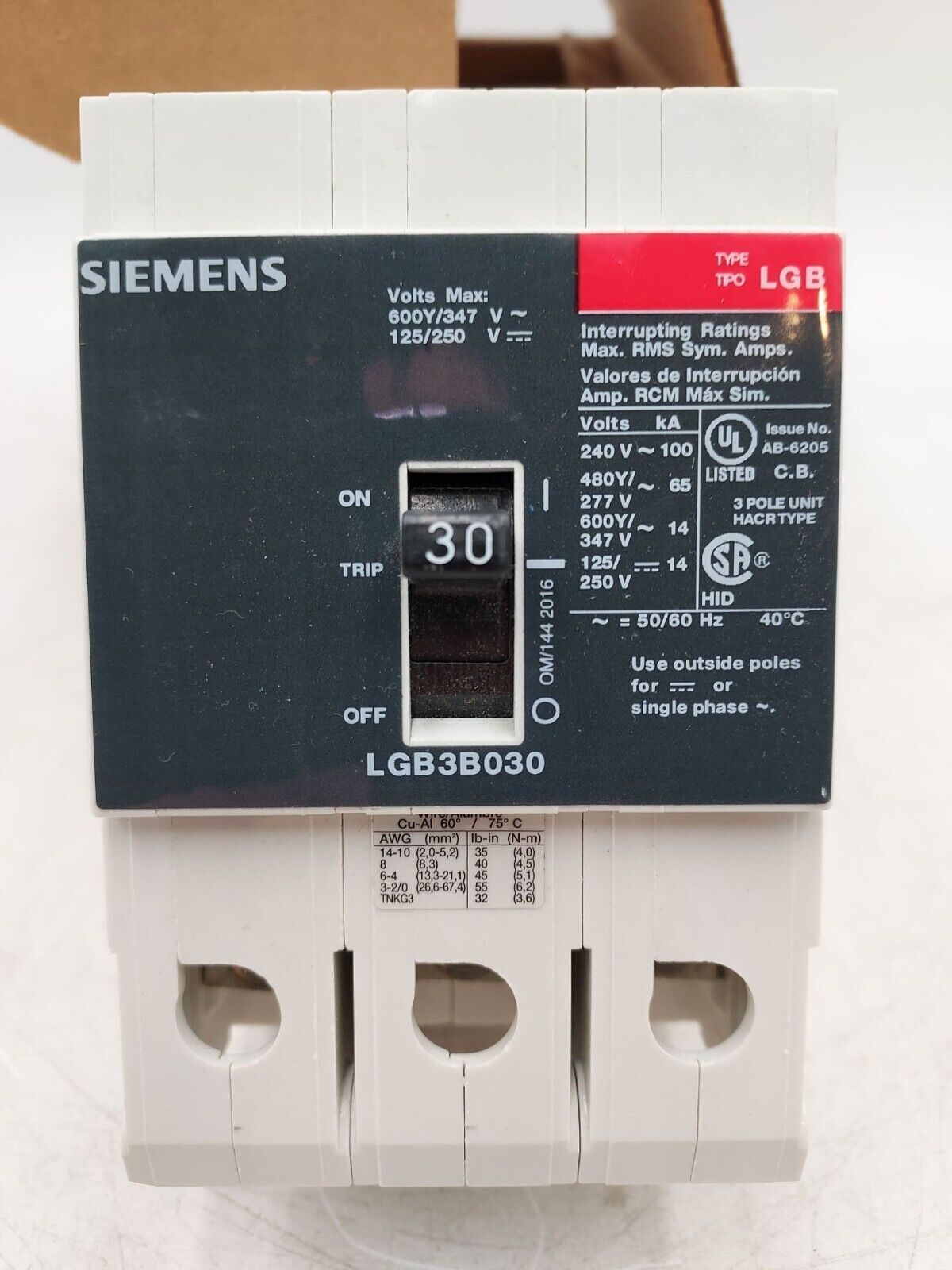 Siemens LGB3B030B New