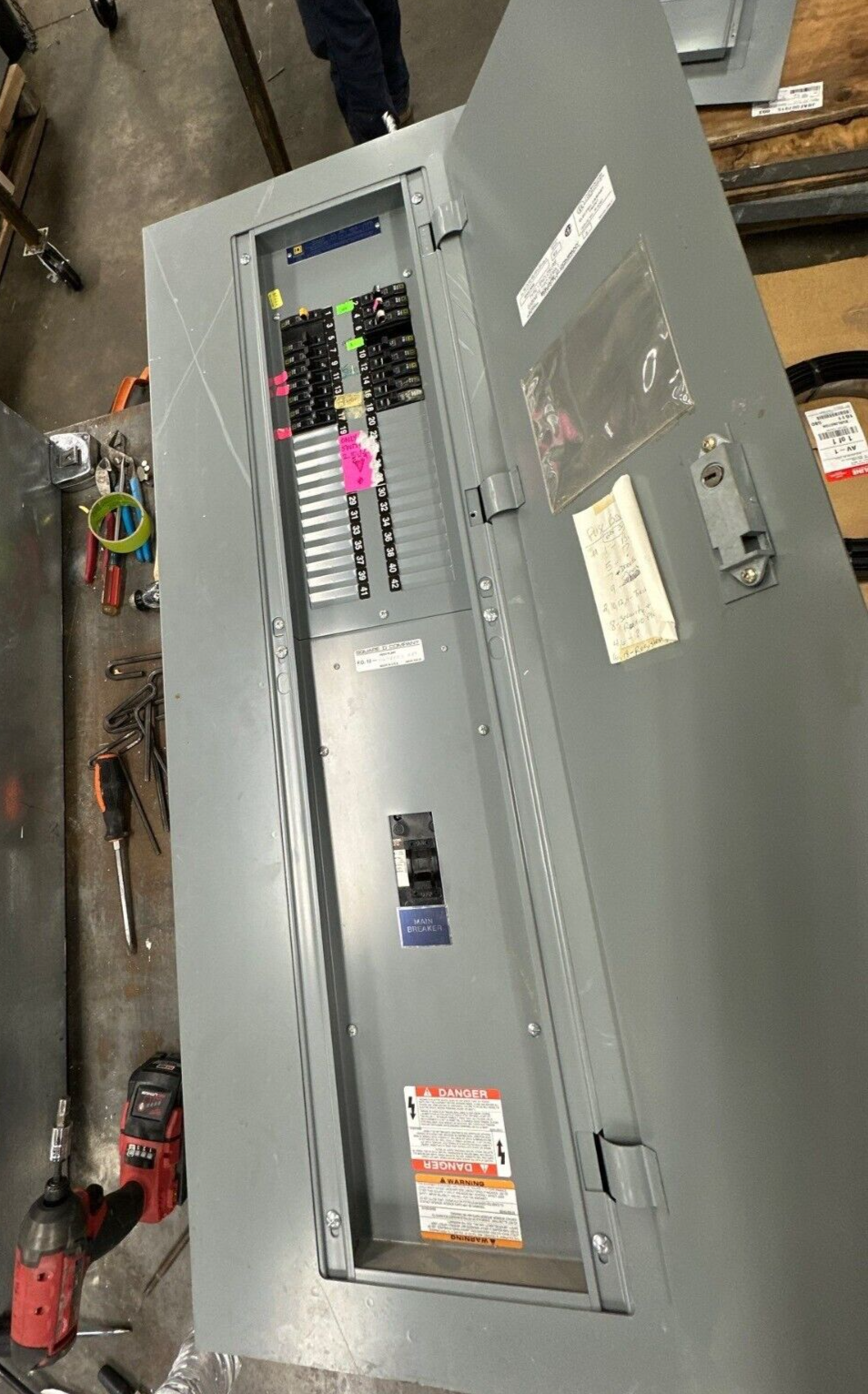 Square D NQOD Panelboard 225A 208/120V 3PH 4W MCB Panel 42 Circuit Indoor Encl P351 Used