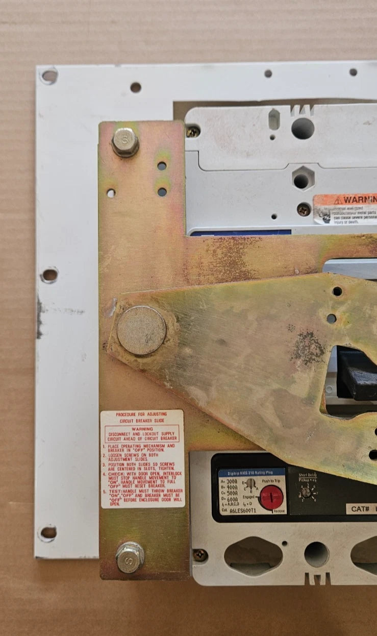 Allen Bradley 2100 Centerline 600A 600V Main Breaker MCC Bucket HLD3600 Used