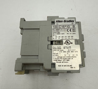 Allen Bradley 100-C16BD10 Contactor 16A 3P 600V Coil 440/480V 1NO New