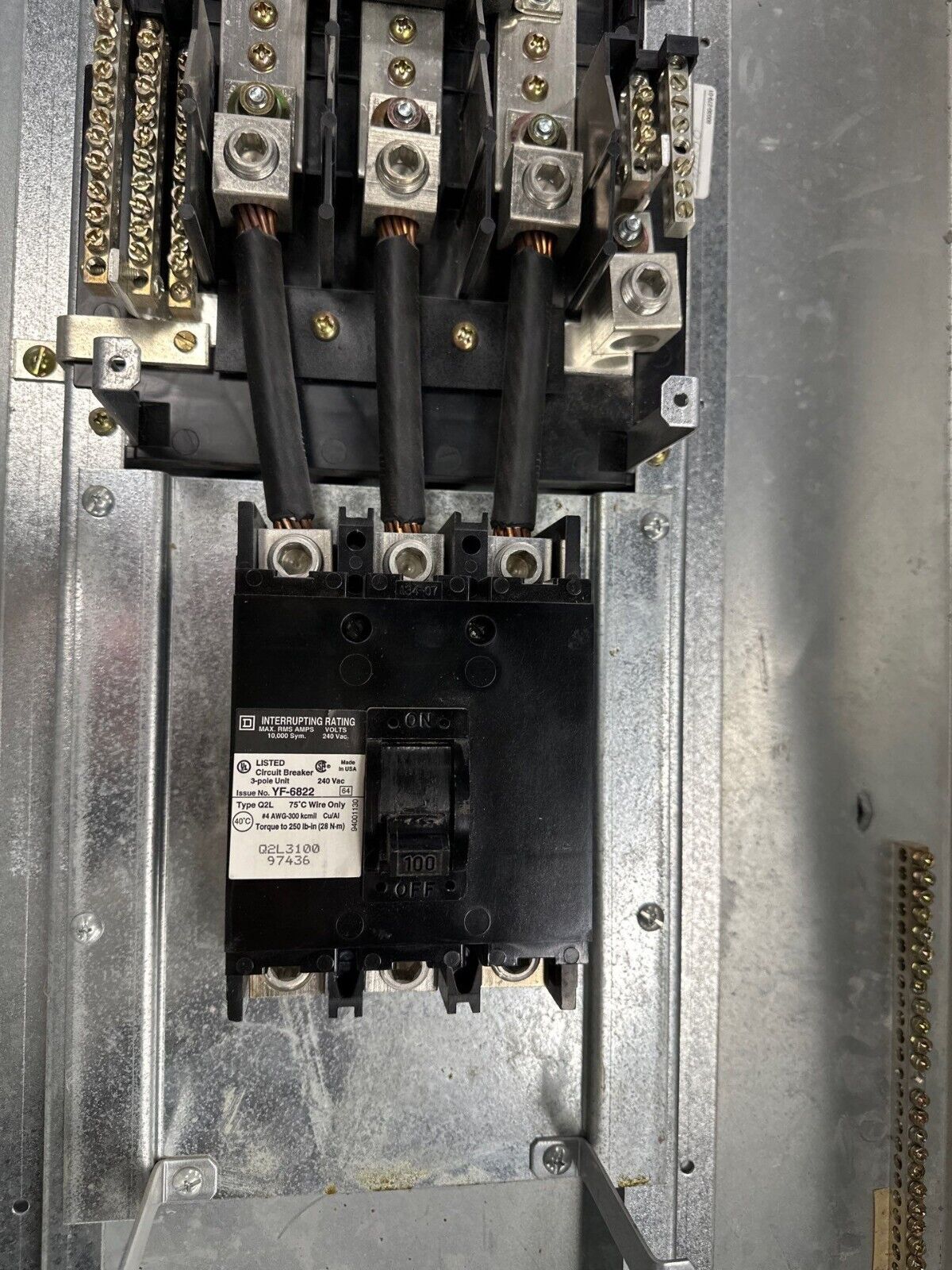 Square D NQOD442M225 NQOD Panelboard 225A 208Y/120V 3PH 4W Main MCB Q2L3100 MH50 P403 Used