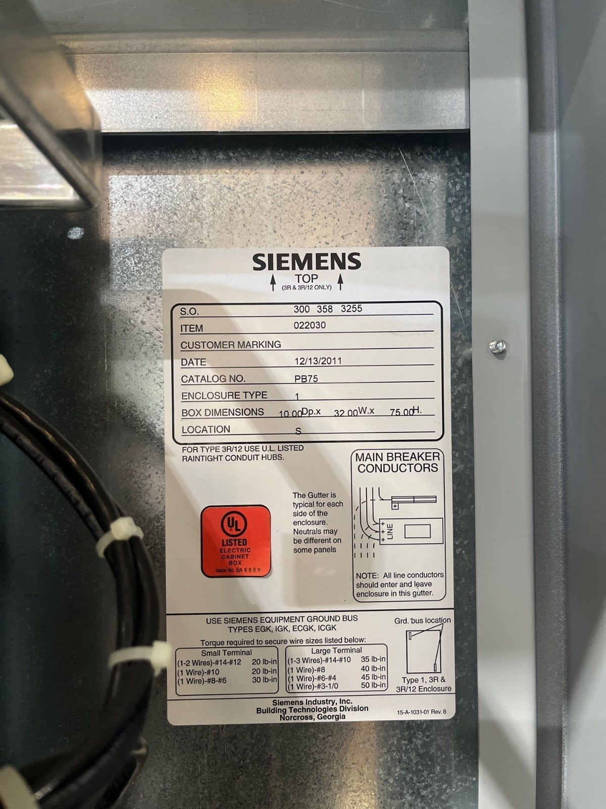 Siemens P4 Panelboard P4C75LX600EBS 600A 208/120V 3PH 4W 600 Amp Panel MCB 42Cir
