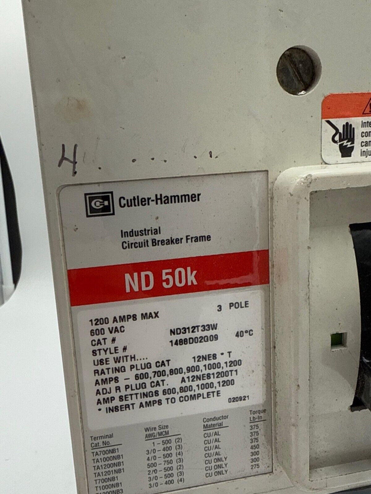 Cutler-Hammer ND312T33W Used