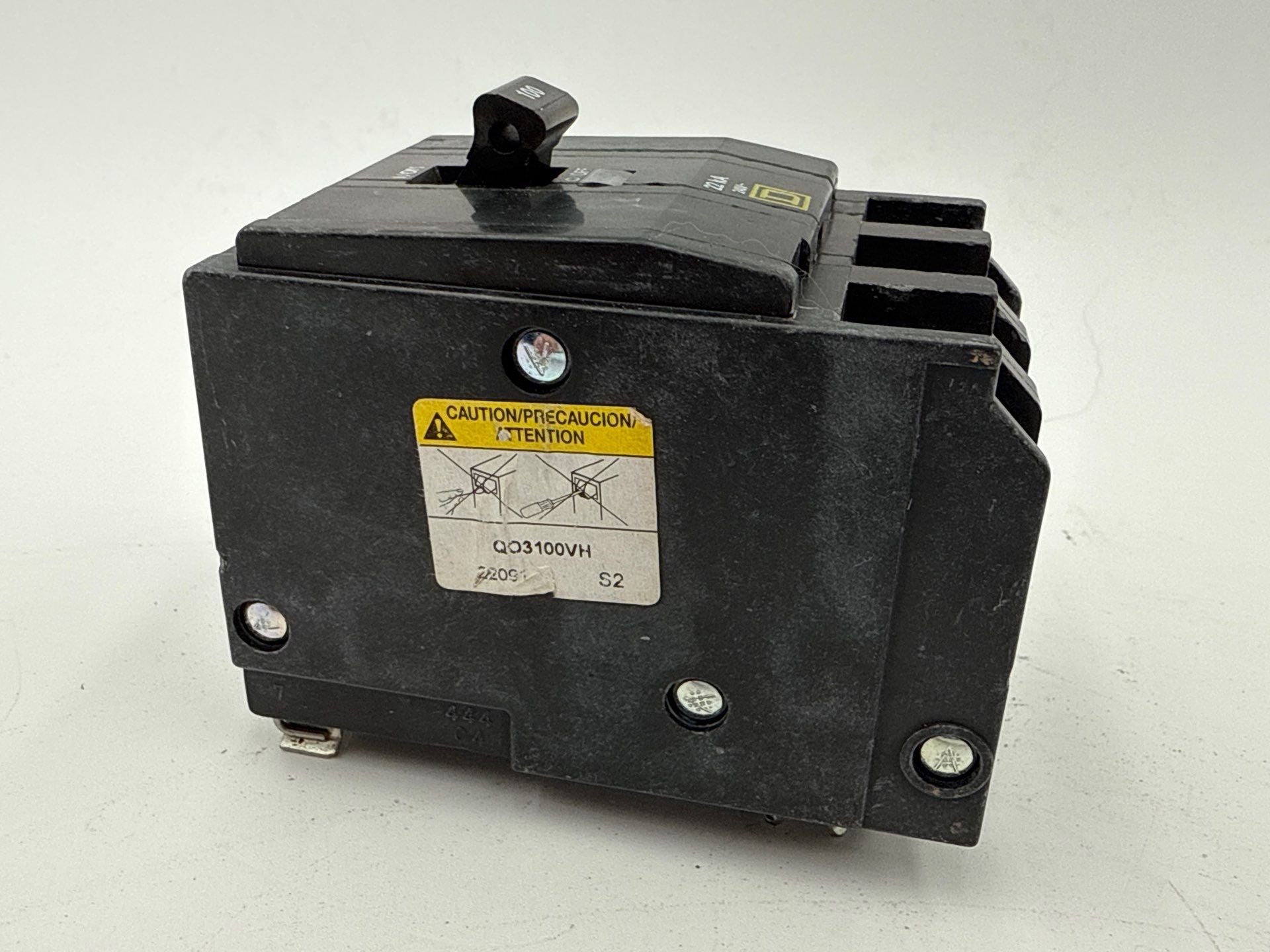 Square D QO3100VH Plug On Circuit Breaker 100A 3P 240V QO 100 Amp 22kA Used