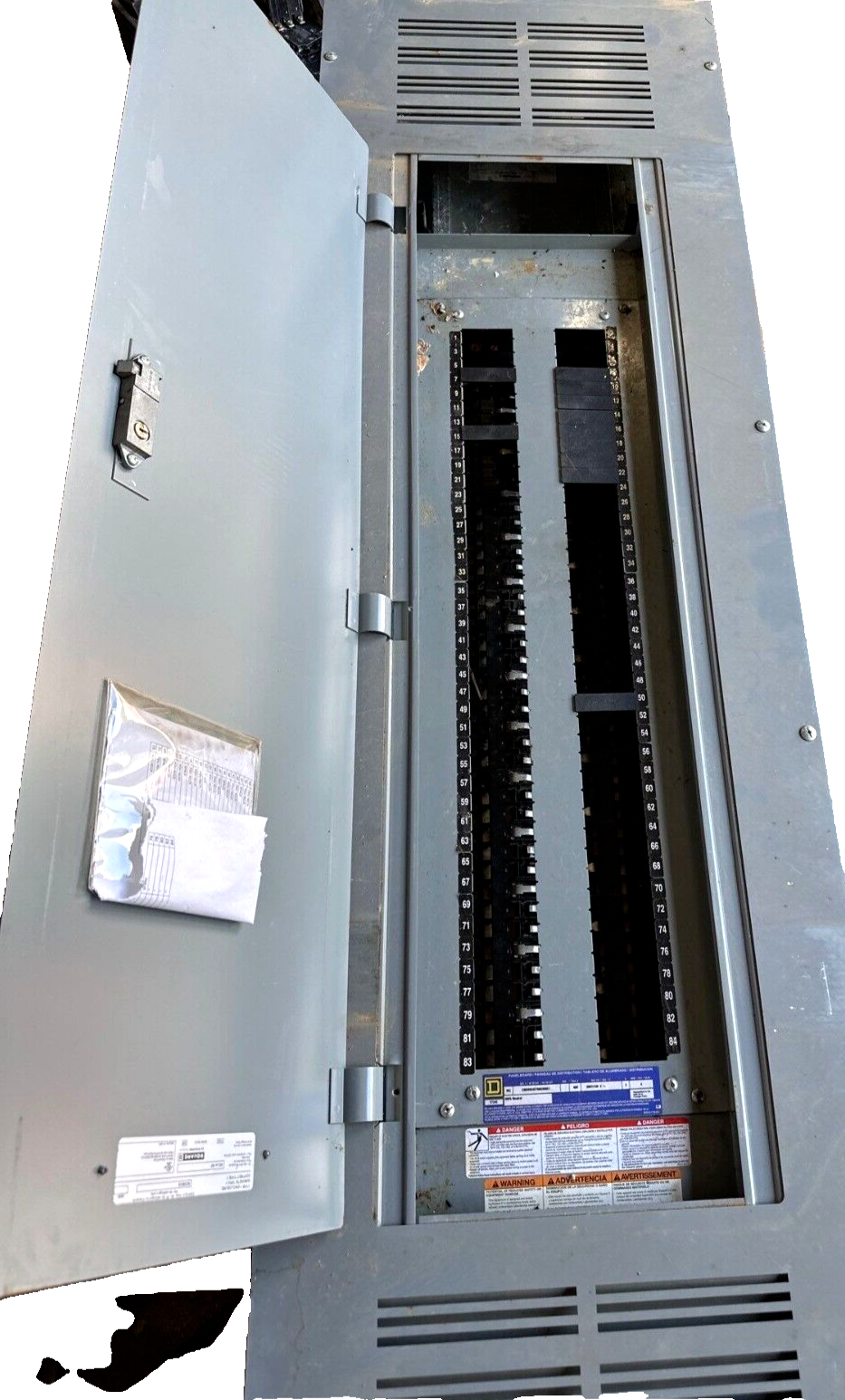 SQD Panel NQ Panelboard 400A 208/120V 3 Phase 4 Wire MLO 84 Circuits Nema 1 P523 Used