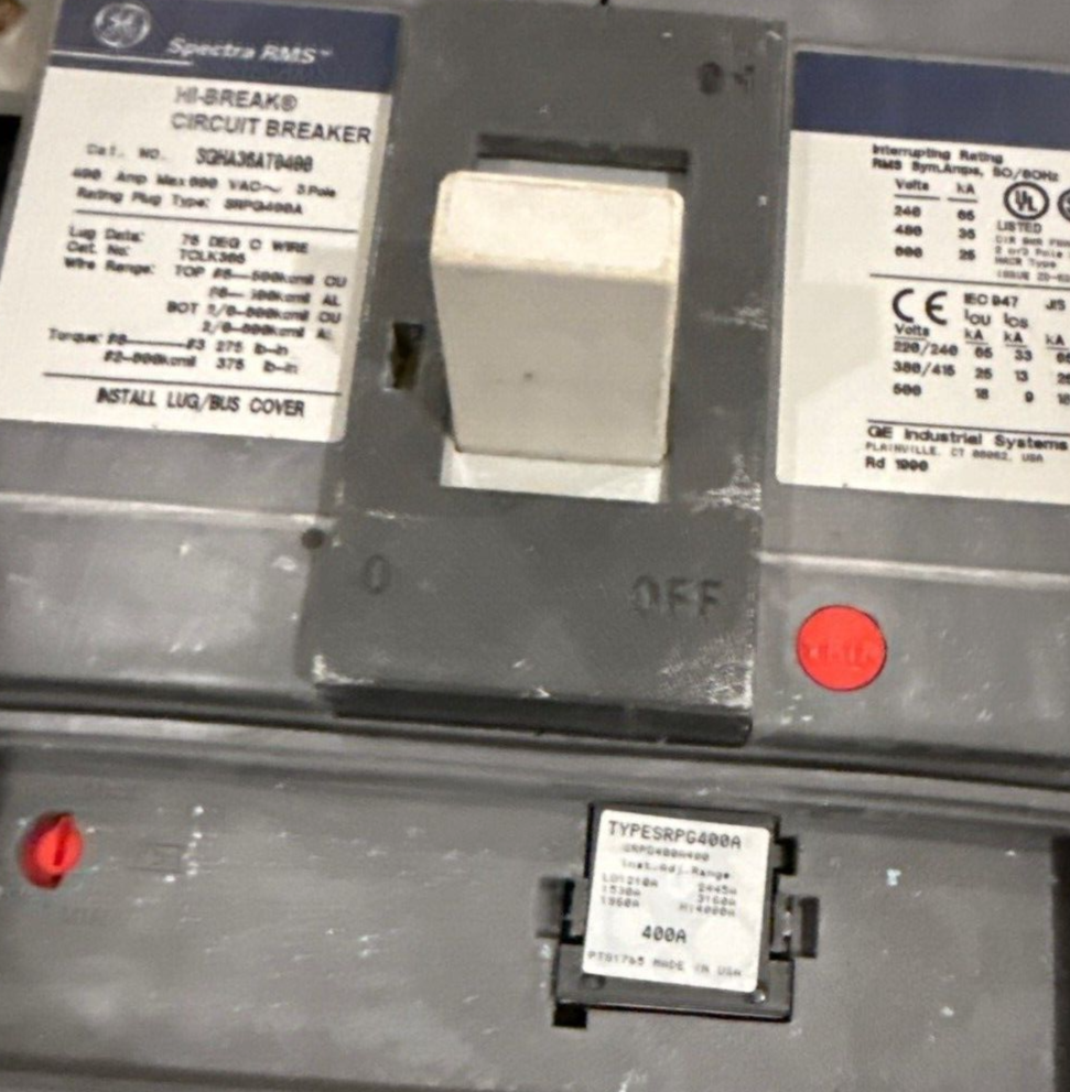 GE AEF3424KBX Panelboard 400A 208/120V 3PH 4W 42Cir Indoor Encl MCB SGHA36AT0400 P240 Used