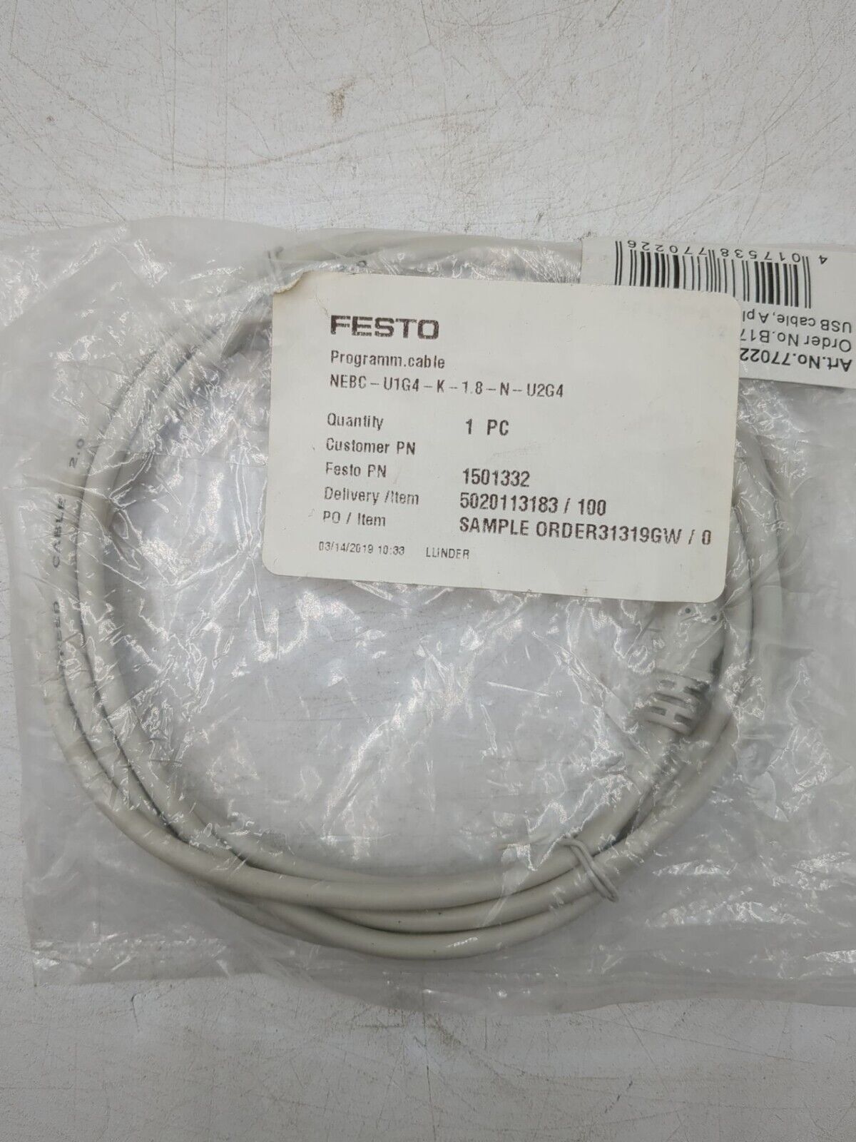 Festo NEBC-U1G4-K-1.8-N-U2G4 New
