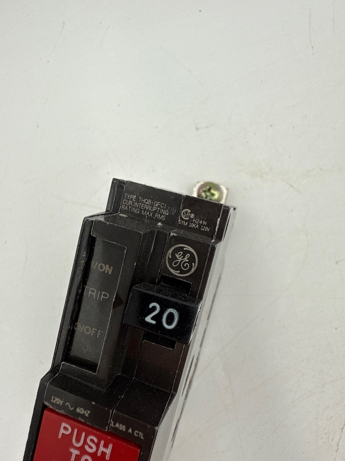 GE THQB1120GF Bolt On Circuit Breaker 20A 1P 120V THQB 20 Amp 1 Pole GFCI New