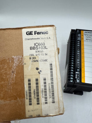 GE Fanuc IC660BBS103L Genius ISOL W/O FS SW Block Cat 115V I/O Module New