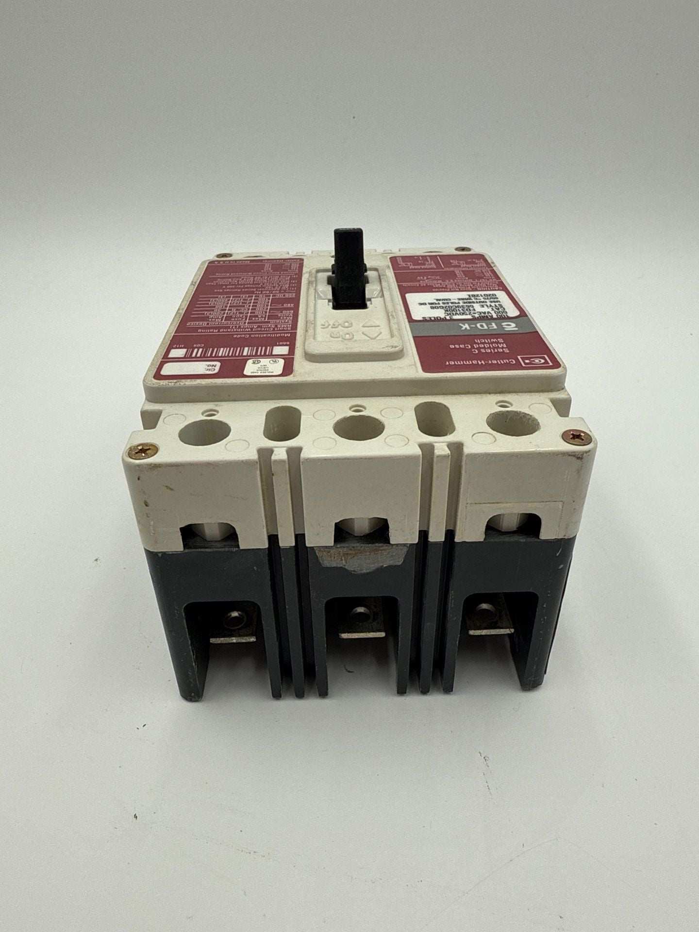 Cutler Hammer FD3100K Circuit Breaker 100A 3P 600V FD-K 100 Amp 3 Pole Used
