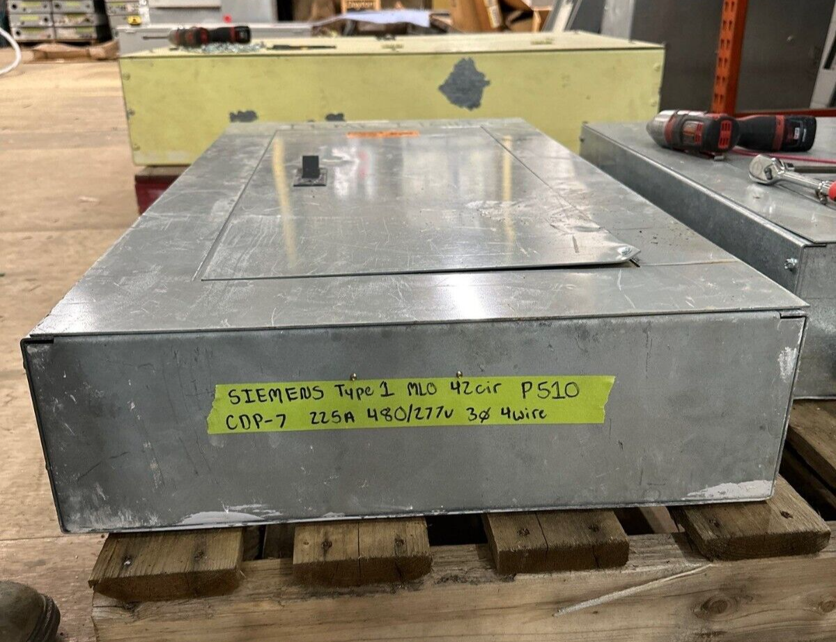 SIEMENS CDP-7 Panelboard 225A 480Y/277V 3PH 4W 42Cir MLO Main Lug 225 Amp P510 Used