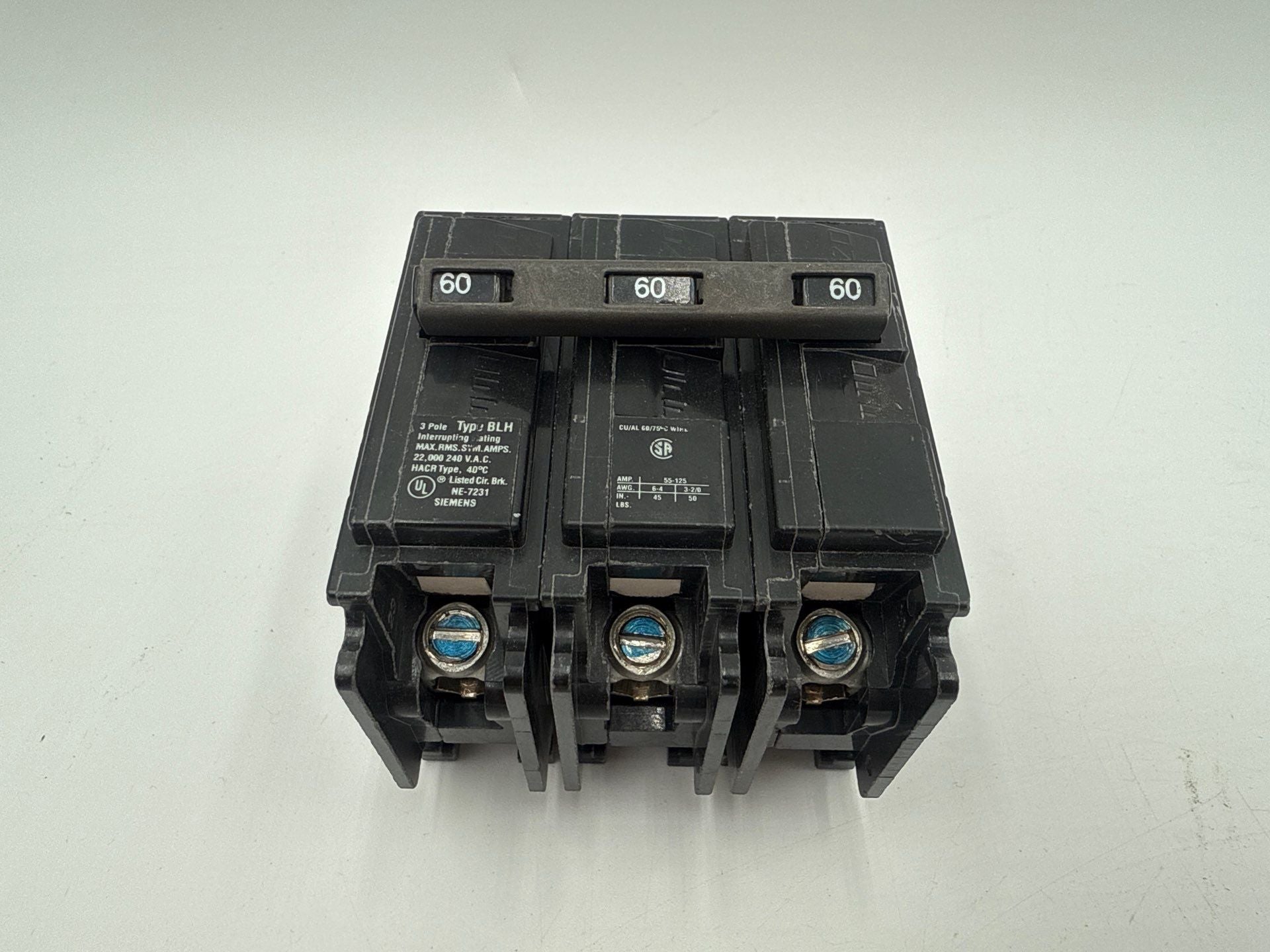 Siemens B360H Circuit Breaker 60A 3P 240V BLH 60 Amp 3 Pole 3PH Bolt On Used