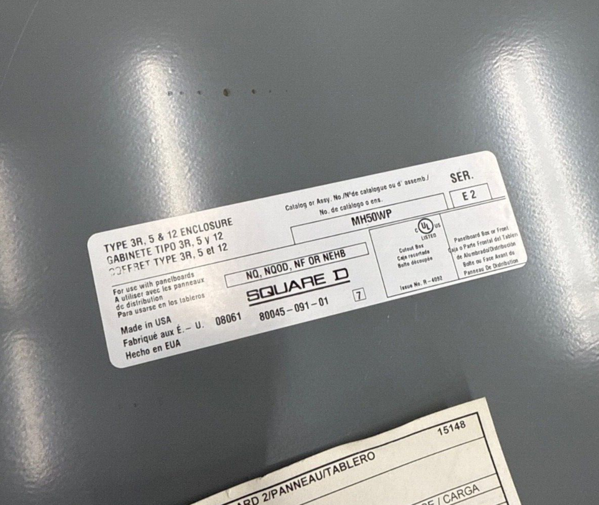 Square D NQOD442L225CU Panelboard 225A 240V 3PH 4W 42 Cir 3R Outdoor Encl MCB P635 Used