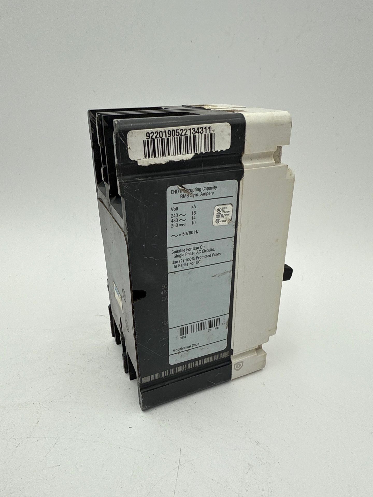 Eaton EHD2060 Circuit Breaker 60A 2P 480V EHD 14k 60 Amp 2 Pole Used