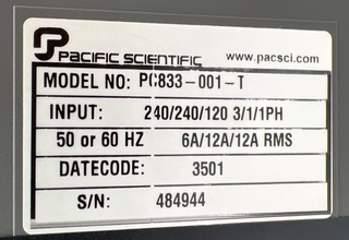 Pacific Scientific PC833-001-T Used